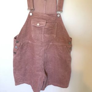 Corduroy overall shorts